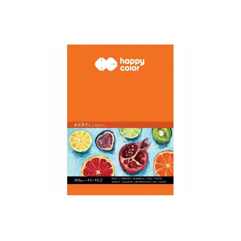 Blok do akrylu artys. A5 10 ark. HAPPY COLOR