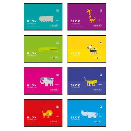 BLOK TECHNICZNY A4/10 KOLOROWY BARWIONY W MASIE
