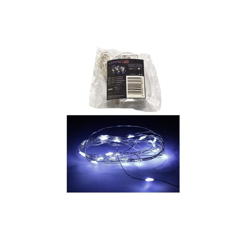 LAMPKI 20 LED NA BATERIE ZIMNE BIAŁE