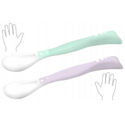 Łyżeczki plastyczne dla niemowląt 2szt. FIOLET