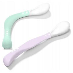 Łyżeczki plastyczne dla niemowląt 2szt. FIOLET
