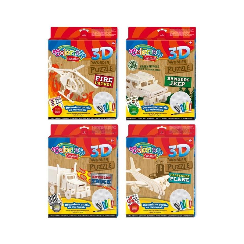 Puzzle drewniane 3D Kids mix 4 wzorów PATIO