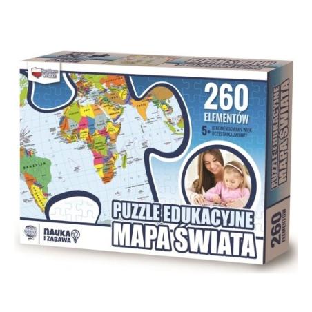 Puzzle edukacyjne Mapa świata ZACHEM