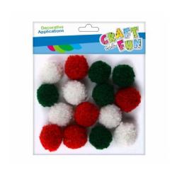 Ozdoba dekoracyjna pompon kaszmirowe kol 12szt. ALIGA