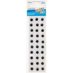 Starpak ozdoba dekoracyjna oczy 12mm (czarne)