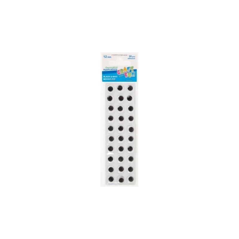 Starpak ozdoba dekoracyjna oczy 12mm (czarne)