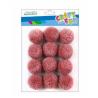Ozdoba dekoracyjna pompon wełna 3cm/12szt roz