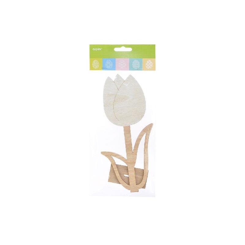 Drewniana dekoracja-kwiat tulipan wypełniony ARPEX