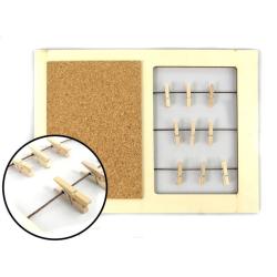 Tablica korek ramka z klamerkami