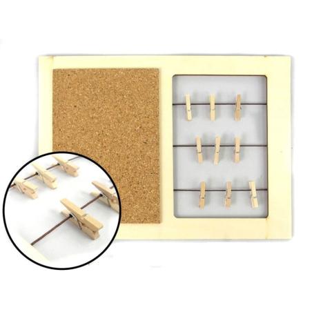 Tablica korek ramka z klamerkami