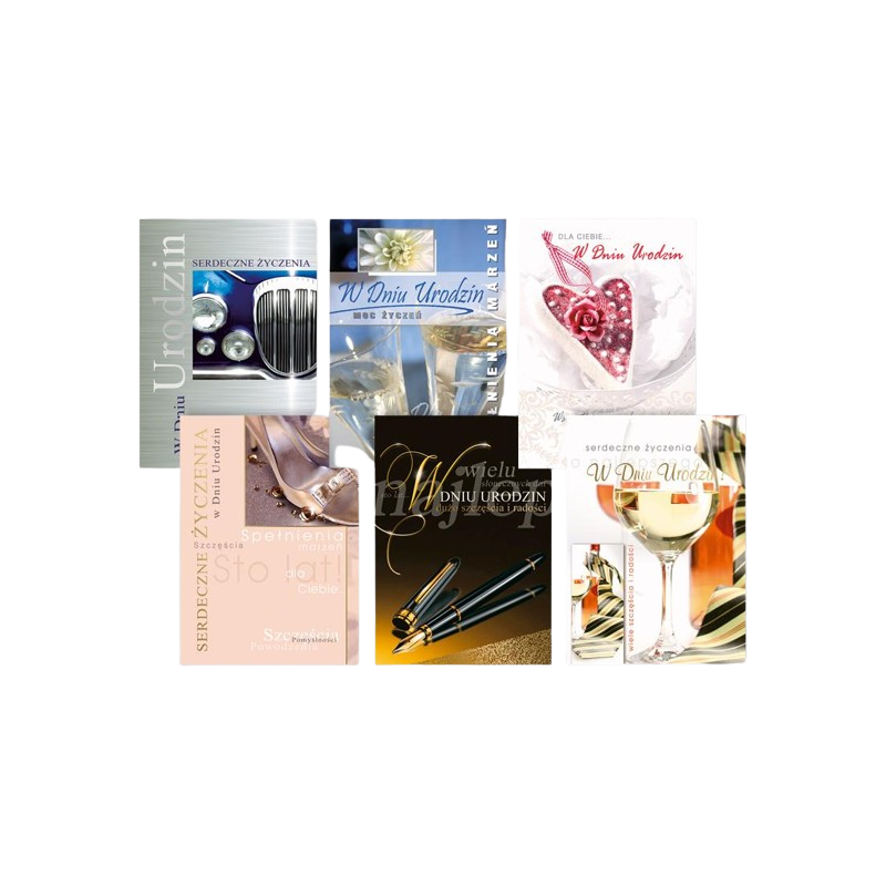 Karnet okolicznościowy WB111 Urodzinowy mix wzorów GRAPHIX