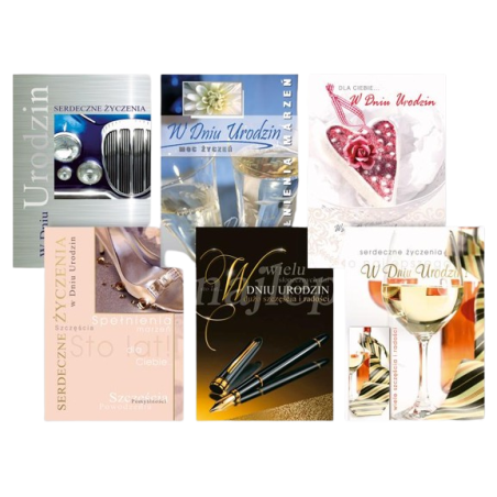 Karnet okolicznościowy WB111 Urodzinowy mix wzorów GRAPHIX