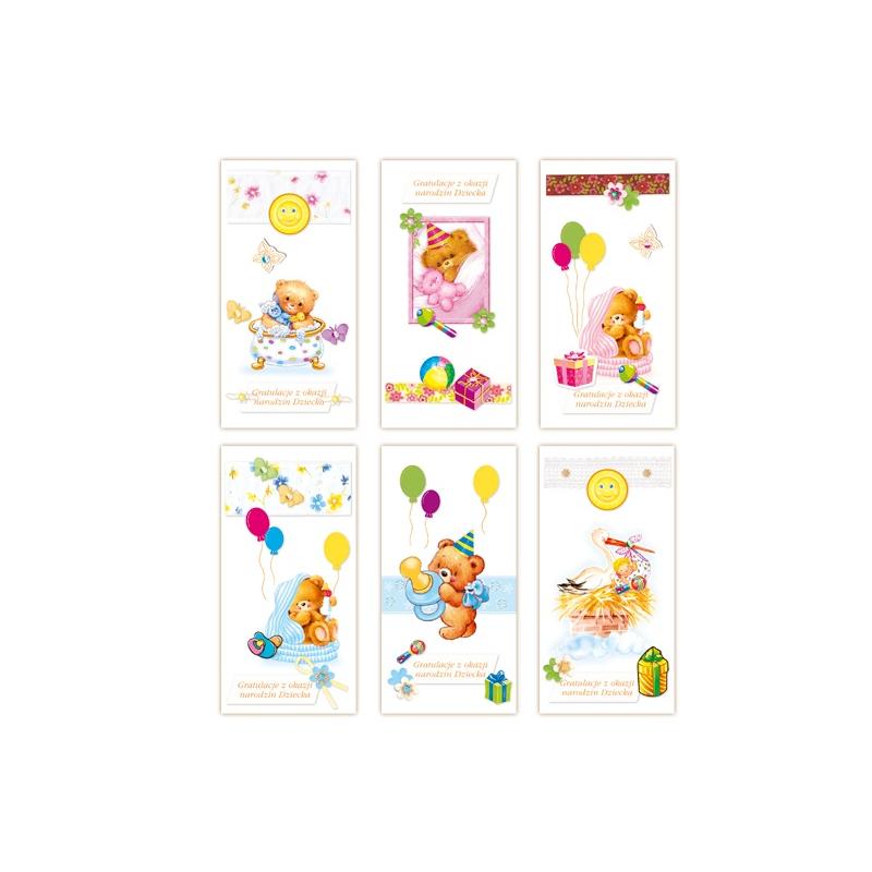 Kartka DL Ręcznie robiona mix wzorów MERIGRAF