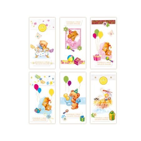 Kartka DL Ręcznie robiona mix wzorów MERIGRAF