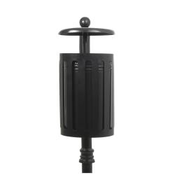 Kosz parkowy z popielnicą 110x35cm, stalowo-żeliwny 35l