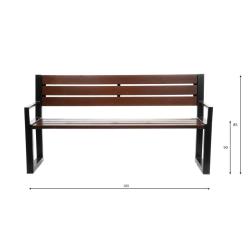 Parkowa ławka stalowa 180x50x85 cm z oparciem