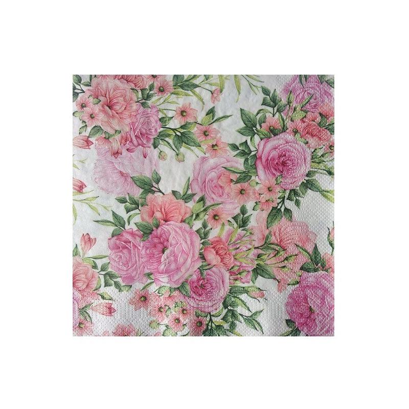 Serwetki 33*33cm DAISY RÓŻE POMAR-RÓŻ