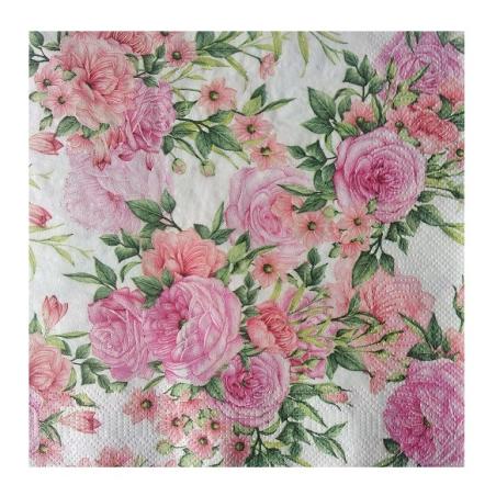 Serwetki 33*33cm DAISY RÓŻE POMAR-RÓŻ