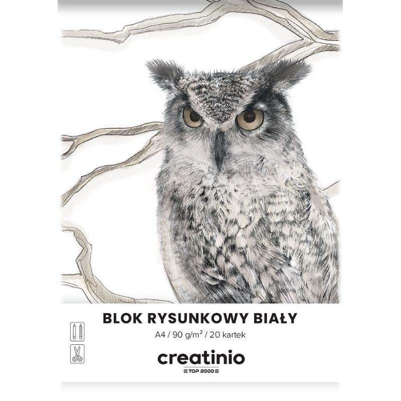 TOP Blok rysunkowy creatinio A4 BIAŁY 20K 90G