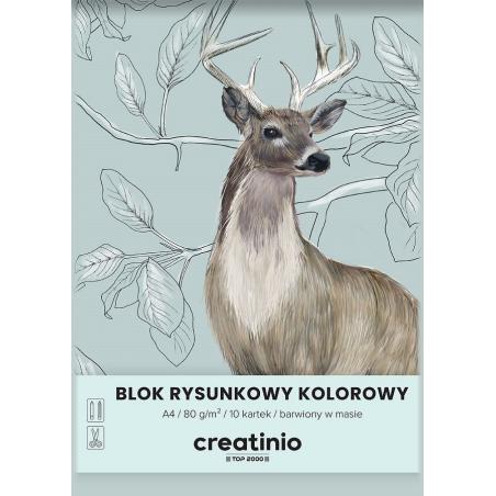 Blok rysunkowy A4 kolor 10k 80g Creatinio TOP2000