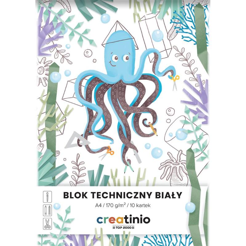 TOP Blok techniczny A4 biały 10k 170g CREATINIO