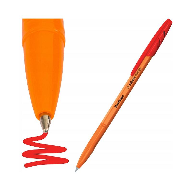 Długopis kulkowy TRIBASE ORANGE czerwony BERLINGO