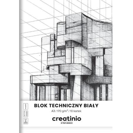 Top blok techniczny creatinio A3 biały 10k 170g