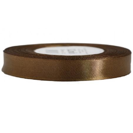 WSTĄŻKA SATYNOWA 12MM/32MB CIEMNOBRĄZOWA