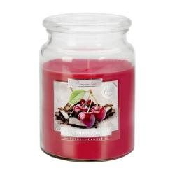 ŚWIECA W SZKLE CZEKOLADA-WIŚNIA