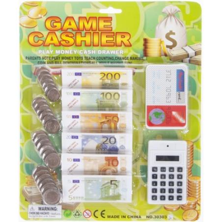 Pieniądze edukacyjne+akcesoria kalkulator