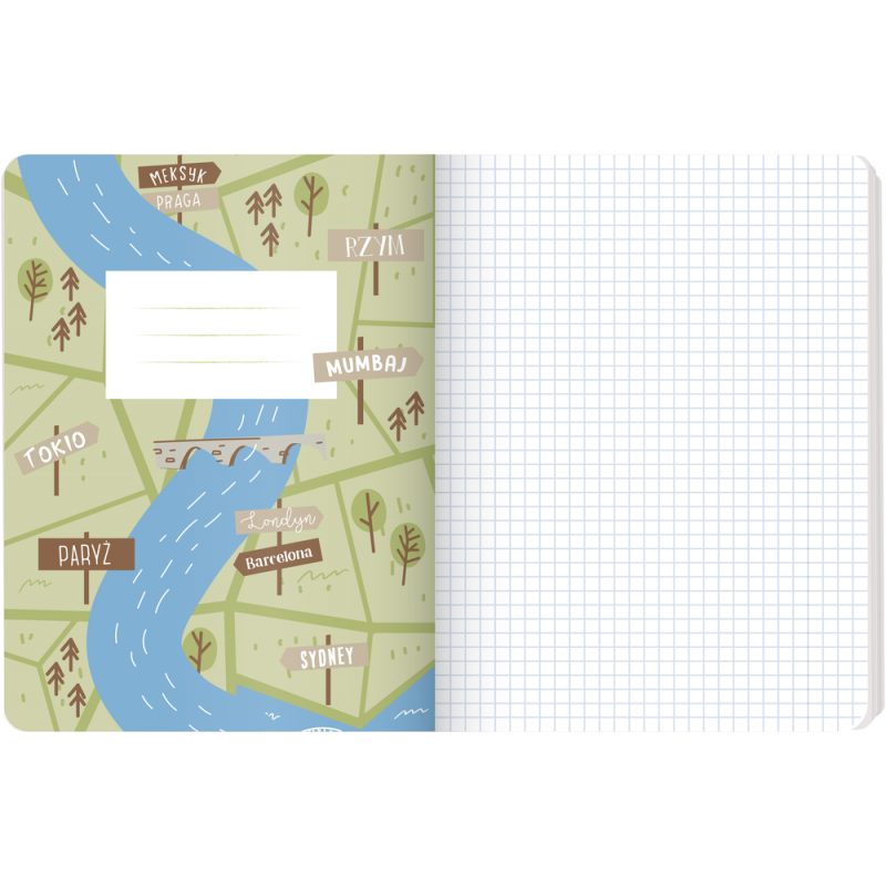 Zeszyt A5 16k Cities of the World kratka 70g TOP 2000