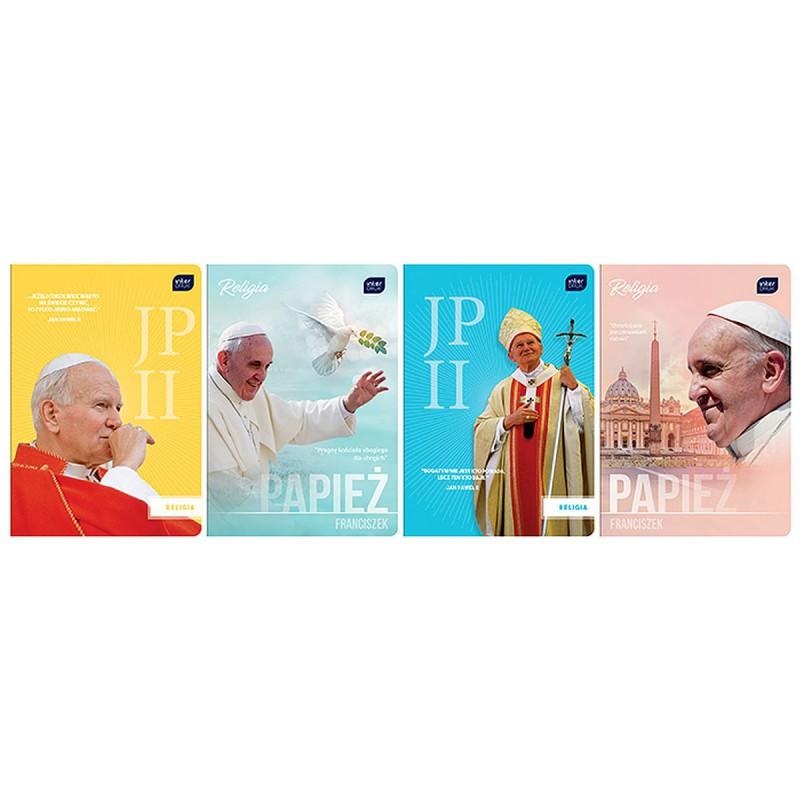 Zeszyt A5 32k kratka Religia Jan Paweł II/ Franciszek INTERDRUK