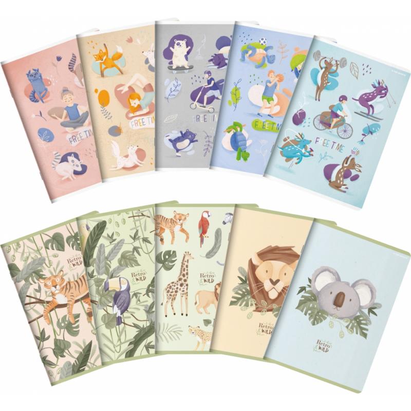 Zeszyt A5 16k Free&Wild linia podwójna kolor TOP 2000