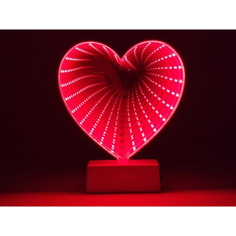 Lampka 3D LED - Serce tunel