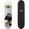 Скейтборд Метеор дерев'яний Зірки чорно-біло-жовтий