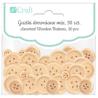 Guziki drewniane mix 30szt. naturalne CEGU-016 DPCRAFT