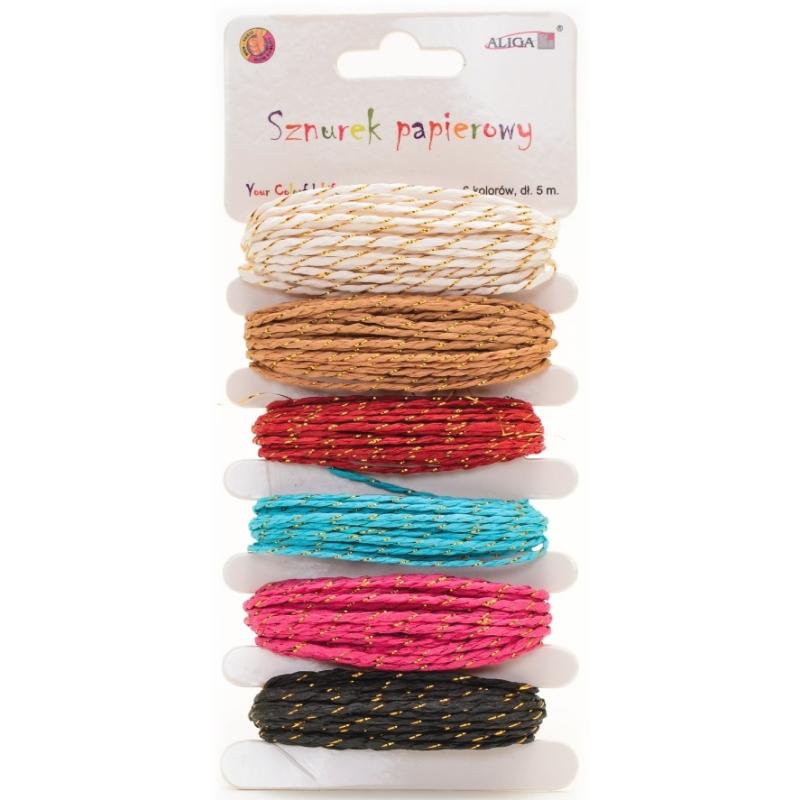 Sznurek papierowy pastelowe RT-3817 5mx6kol ALIGA