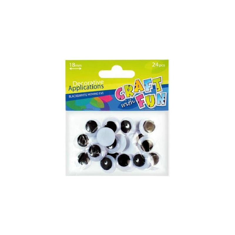 Oczy czarno-białe 18mm 24szt. 290507 STARPAK