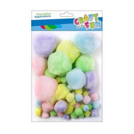 Pompon akrylowy 60szt pastel STARPAK