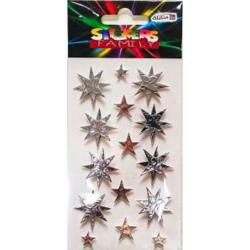 Naklejki NKX-4807 gwiazdki przestrzenne srebrne ALIGA