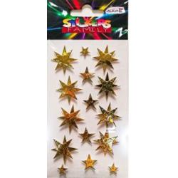 Наклейки NKX-4807 просторові зірки золоті
