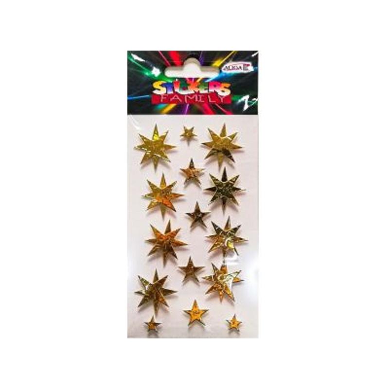 Naklejki NKX-4807 gwiazdki przestrzenne złote ALIGA
