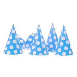 Синя шапочка з білими крапками 6 штук