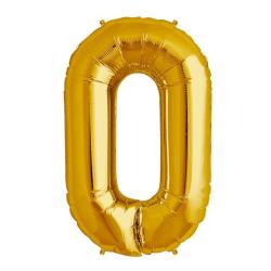 Повітряна куля з фольги ЗОЛОТИЙ НОМЕР 0 - 70см
