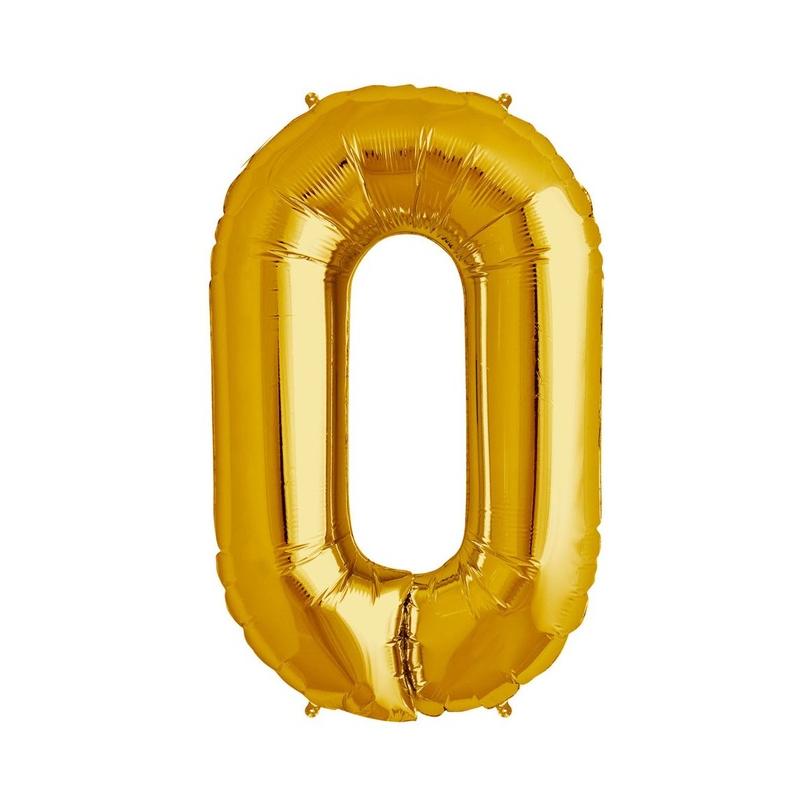Повітряна куля з фольги ЗОЛОТИЙ НОМЕР 0 - 70см