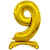 Balon foliowy B&C Cyfra stojąca 9, złota 74cm GO DAN