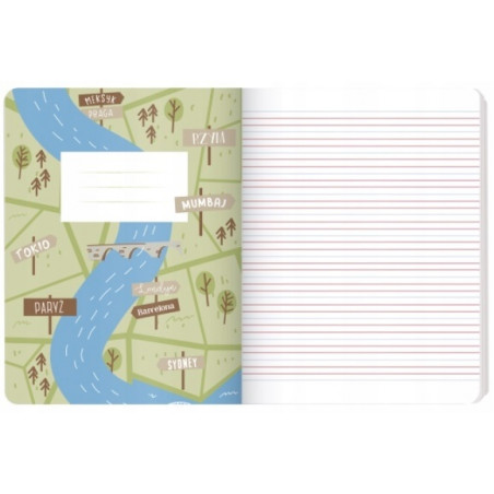 Zeszyt A5 32k Cities of the World Linia podwójna kol. TOP 2000