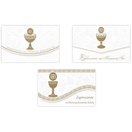 Zaproszenie składane exclusive ZSE Komunia Św. mix wzorów POL-MAK