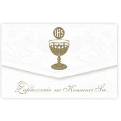 Zaproszenie składane exclusive ZSE Komunia Św. mix wzorów POL-MAK