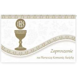 Zaproszenie składane exclusive ZSE Komunia Św. mix wzorów POL-MAK